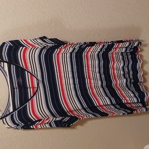 Lane Bryant Red White & Blue Striped Swing Tee Size 18W